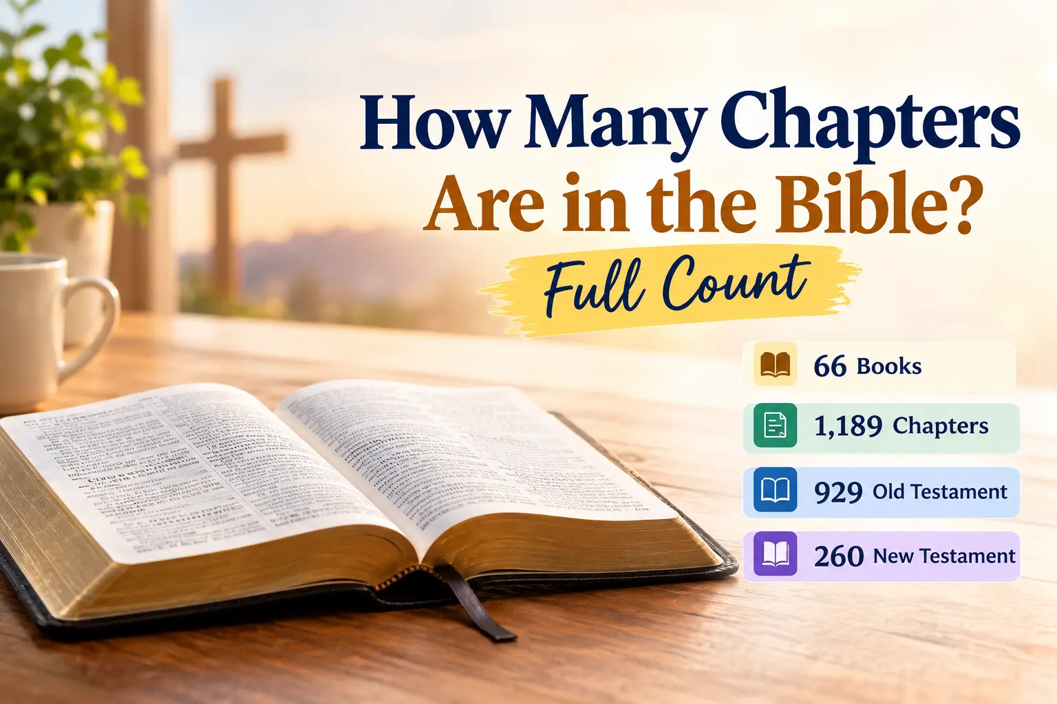 Table comparing Old Testament and New Testament chapter counts in the Bible
